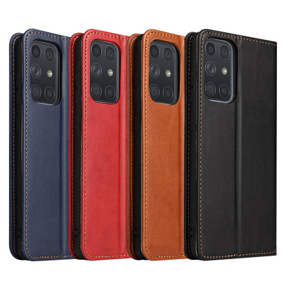 PU Leather Galaxy A72 Case Wallet Stand Texture Deluxe