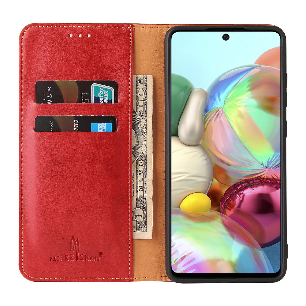 PU Leather Galaxy A72 Case Wallet Stand Texture Deluxe