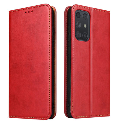 PU Leather Galaxy A72 Case Wallet Stand Texture Deluxe