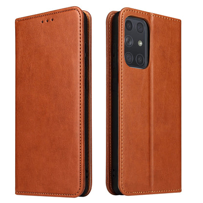 PU Leather Galaxy A72 Case Wallet Stand Texture Deluxe