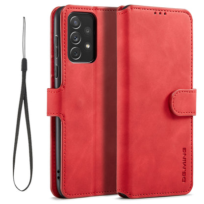 Retro Leather Edge Galaxy A73 Case with Hand Strap