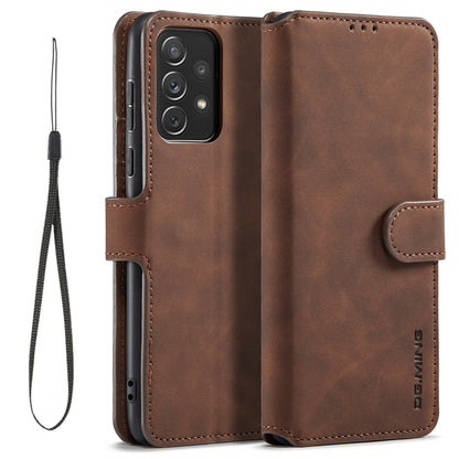 Retro Leather Edge Galaxy A73 Case with Hand Strap