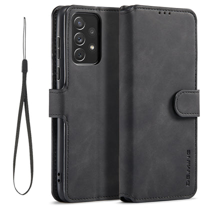 Retro Leather Edge Galaxy A73 Case with Hand Strap