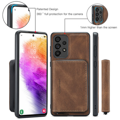 Magnetic Removable Zipper Wallet Galaxy A73 Case Leather Back