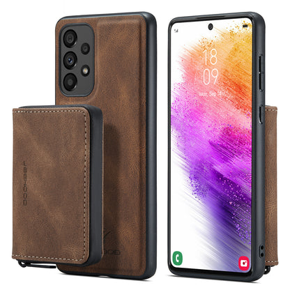 Magnetic Removable Zipper Wallet Galaxy A73 Case Leather Back