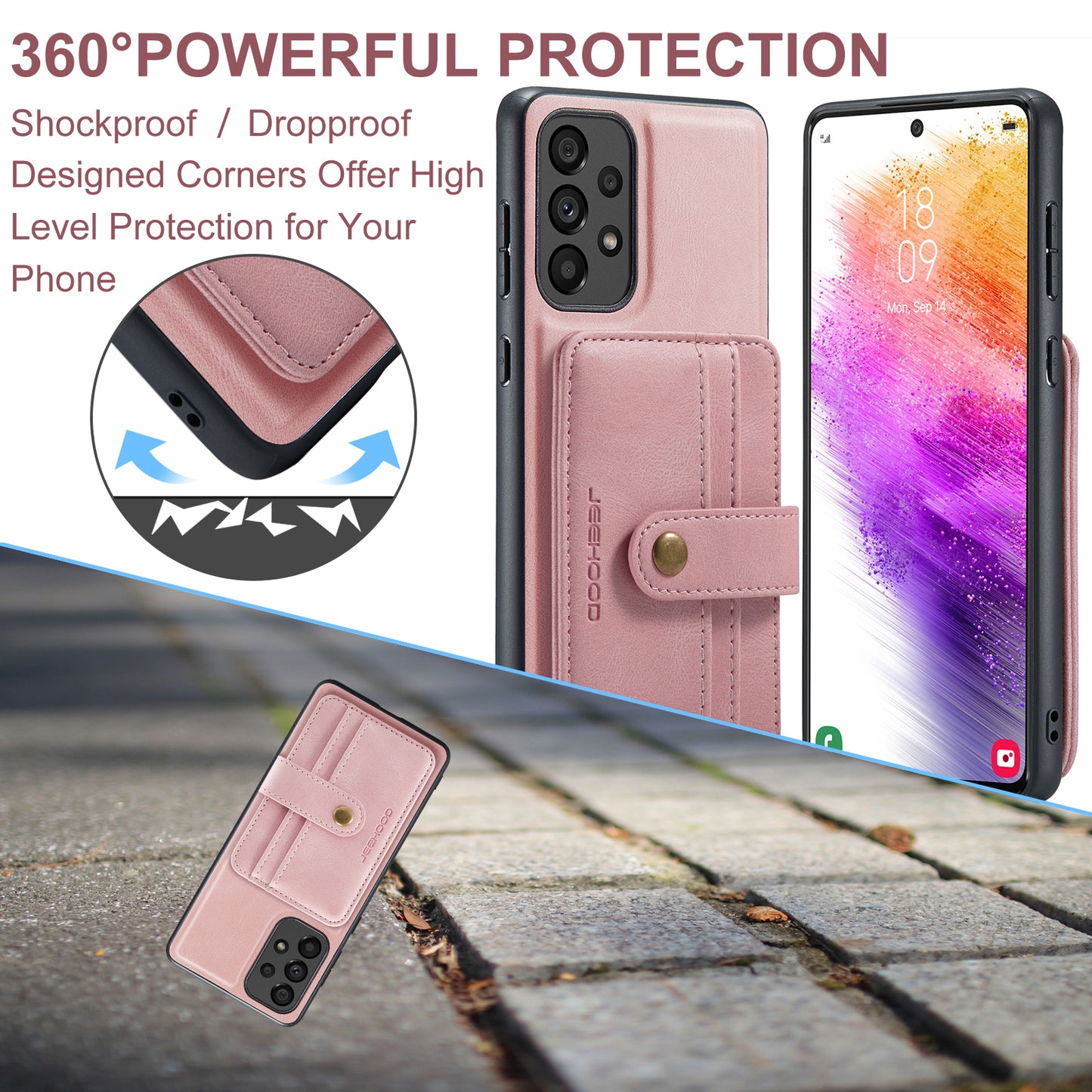 Powerful Magnetic Card Holder Galaxy A73 Case Detachable