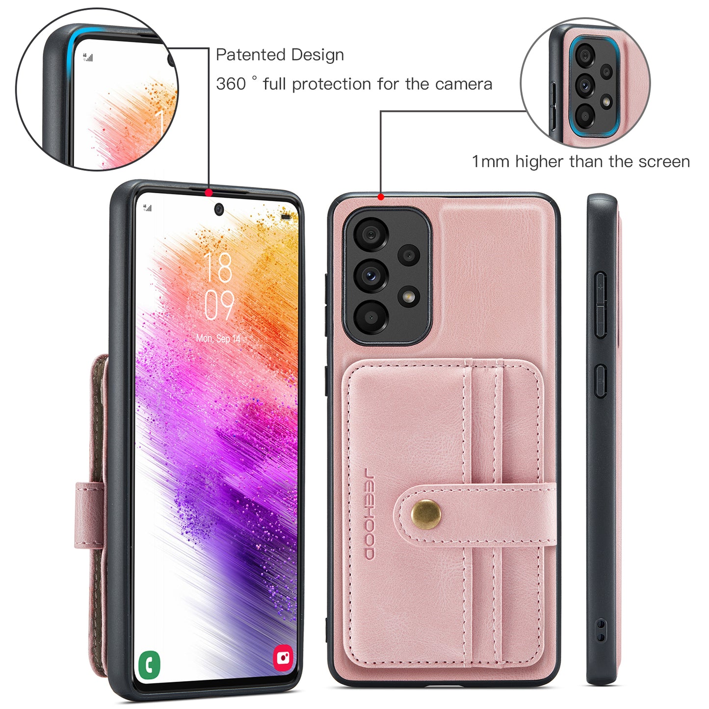 Powerful Magnetic Card Holder Galaxy A73 Case Detachable