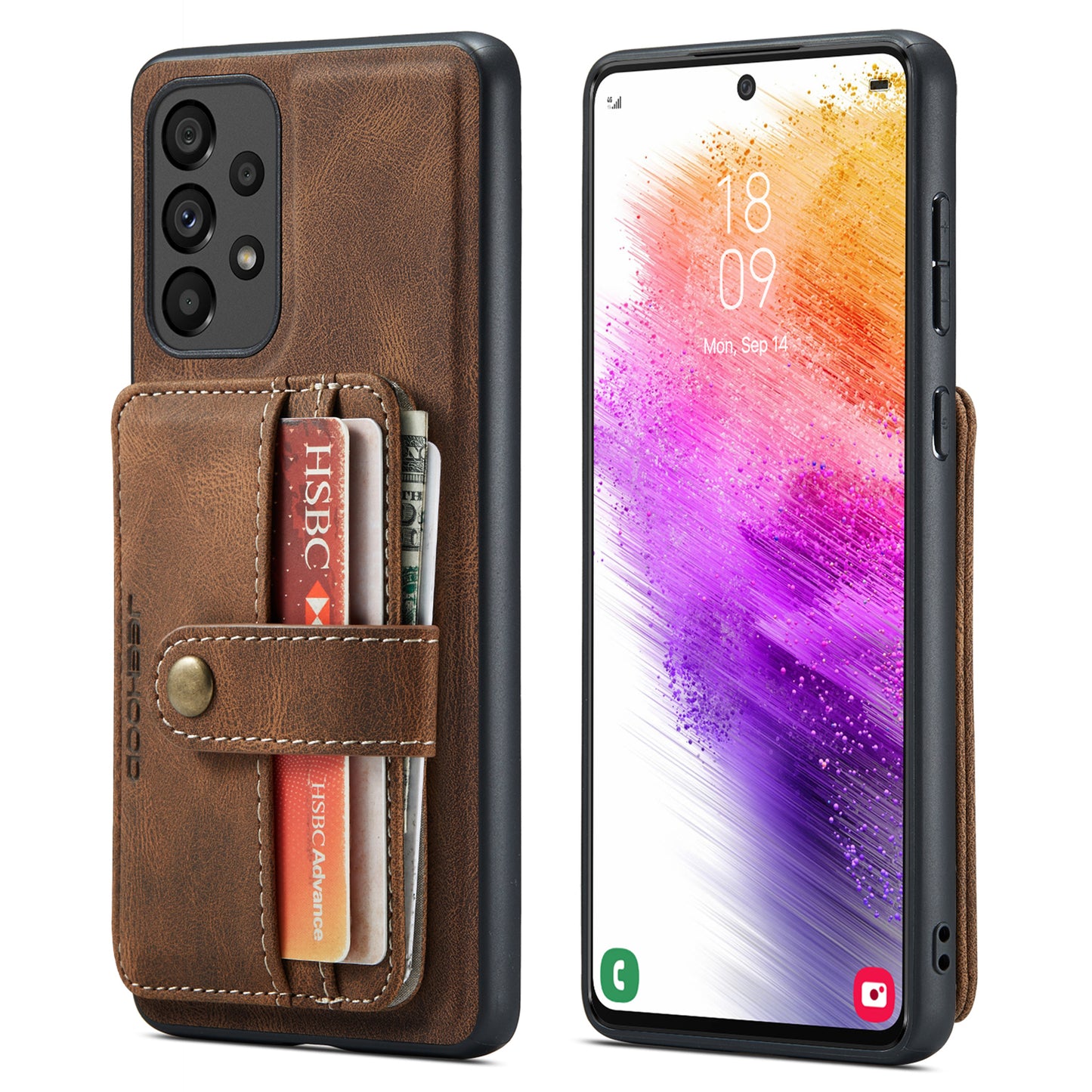 Powerful Magnetic Card Holder Galaxy A73 Case Detachable