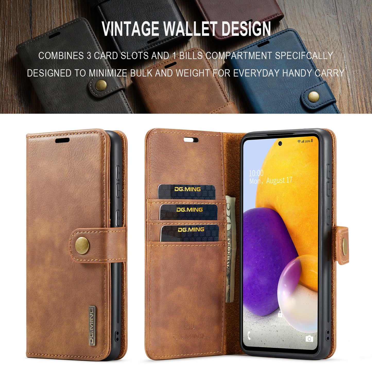 Wallet Detachable 2 In 1 Buckle Galaxy A73 Case Magnetic