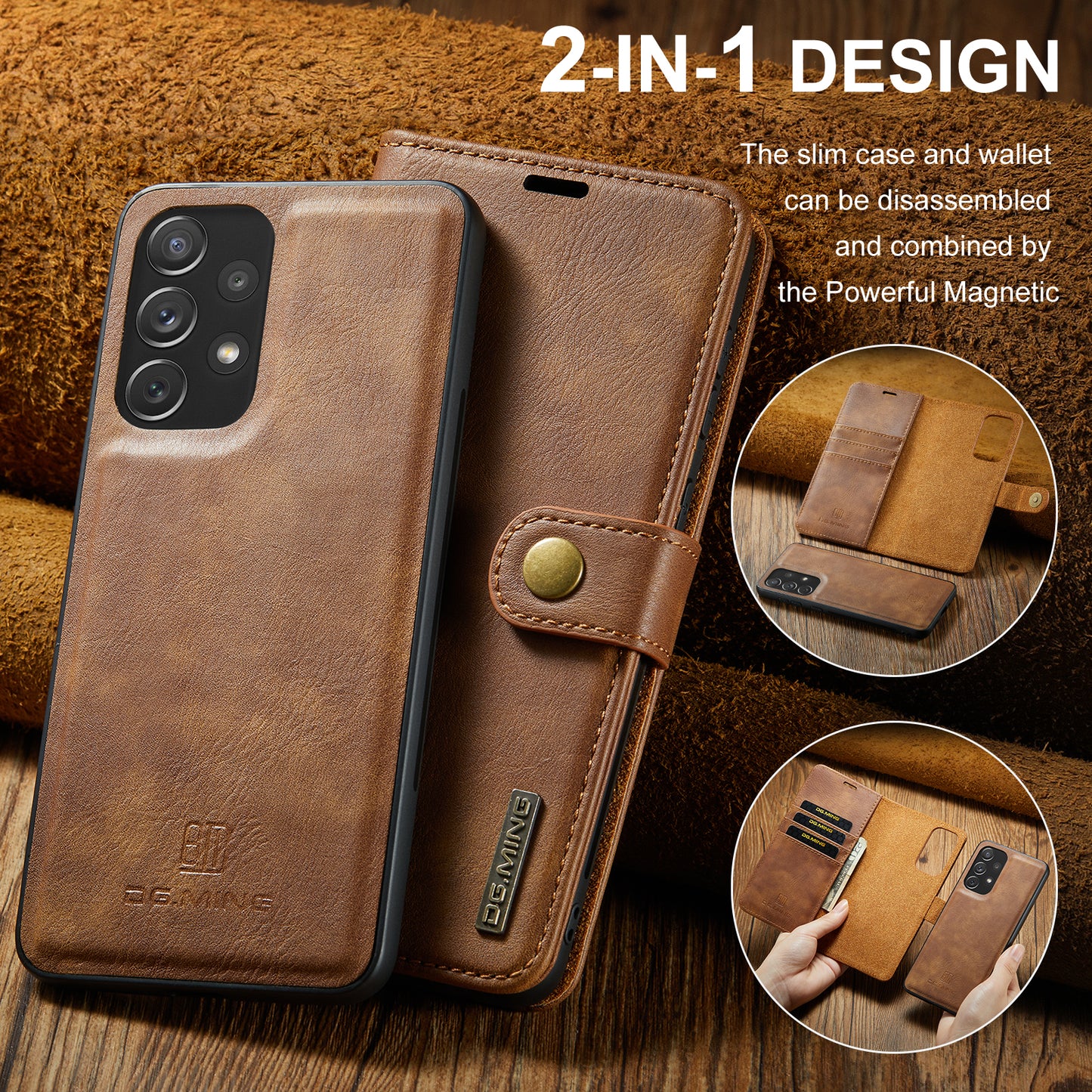 Wallet Detachable 2 In 1 Buckle Galaxy A73 Case Magnetic