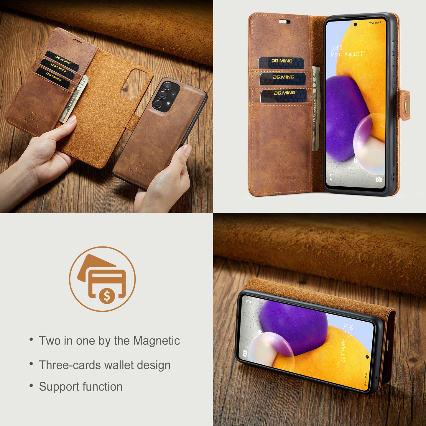 Wallet Detachable 2 In 1 Buckle Galaxy A73 Case Magnetic