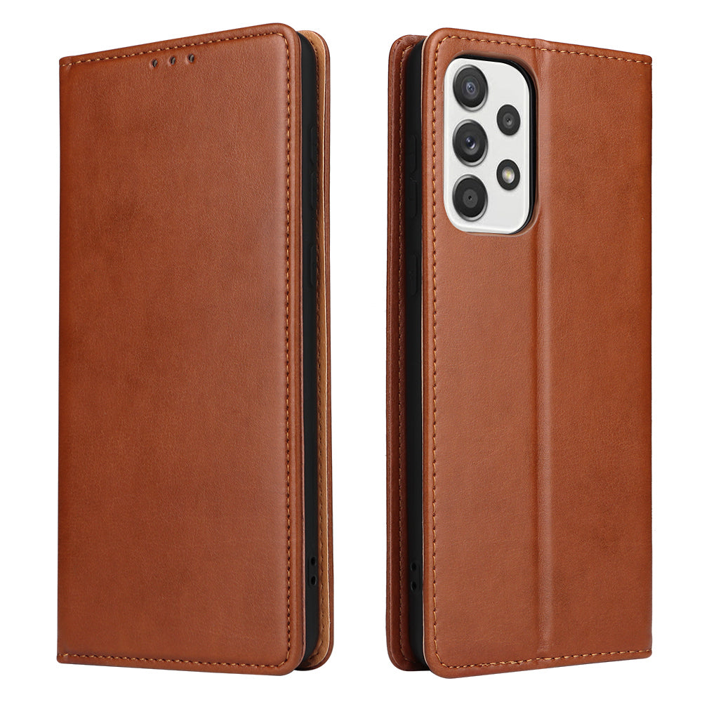 PU Leather Galaxy A73 Case Wallet Stand Texture Deluxe