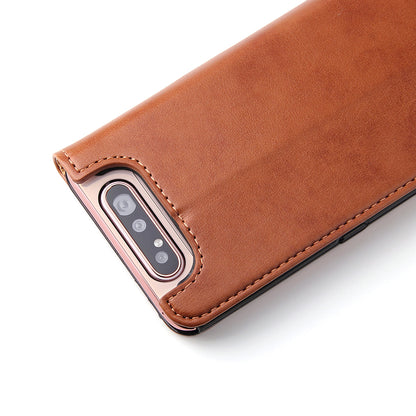 PU Leather Galaxy A80 Case Wallet Stand Texture Deluxe