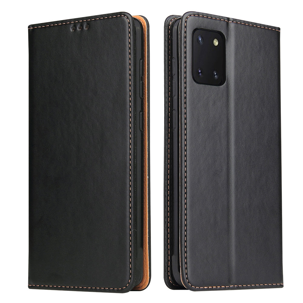 PU Leather Galaxy A91 Case Wallet Stand Texture Deluxe