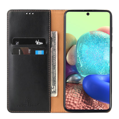 PU Leather Galaxy A91 Case Wallet Stand Texture Deluxe