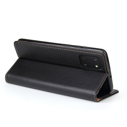 PU Leather Galaxy A91 Case Wallet Stand Texture Deluxe