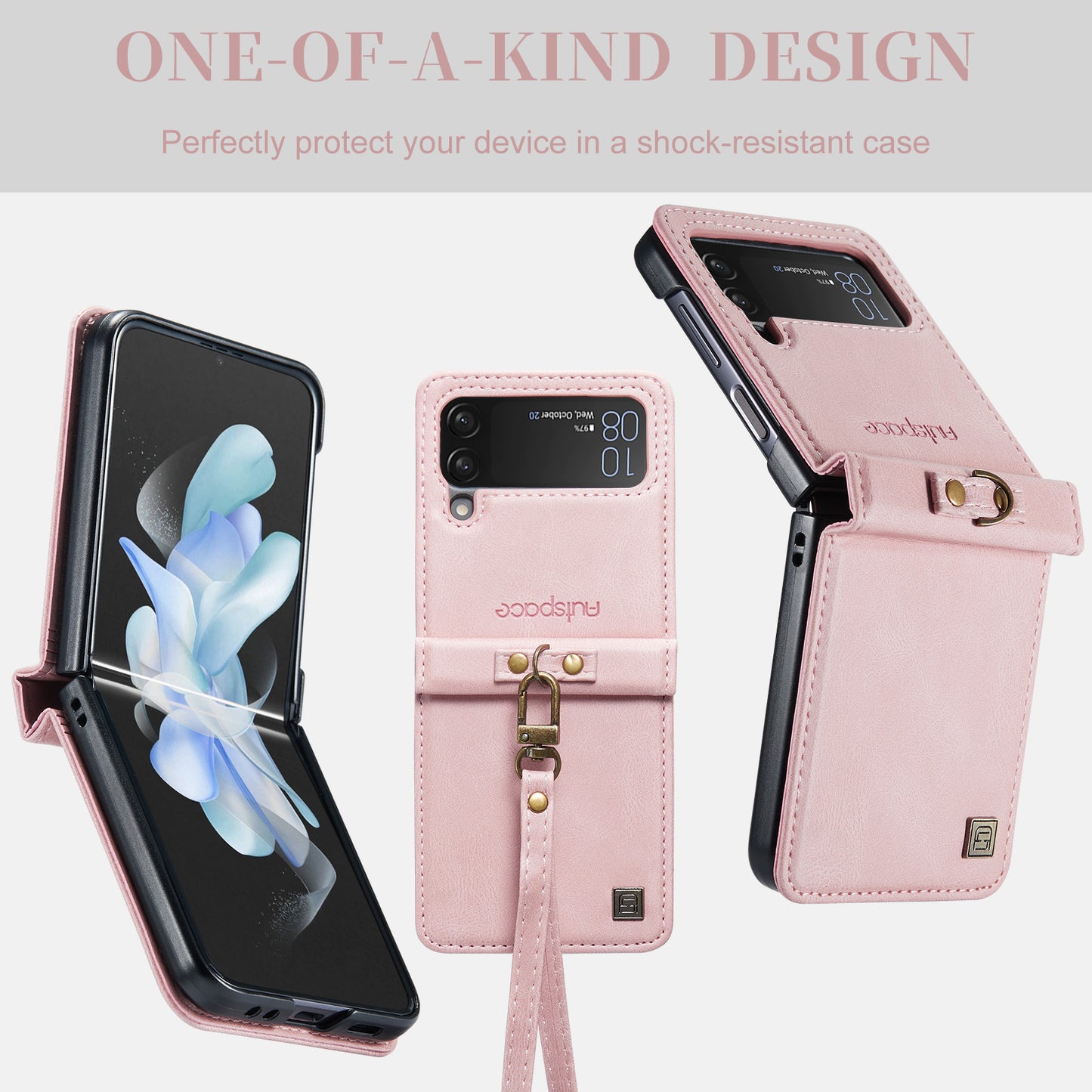 Luxury Retro Leather Galaxy Z Flip4 Case Magnetic Buckle RFID