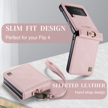 Luxury Retro Leather Galaxy Z Flip4 Case Magnetic Buckle RFID