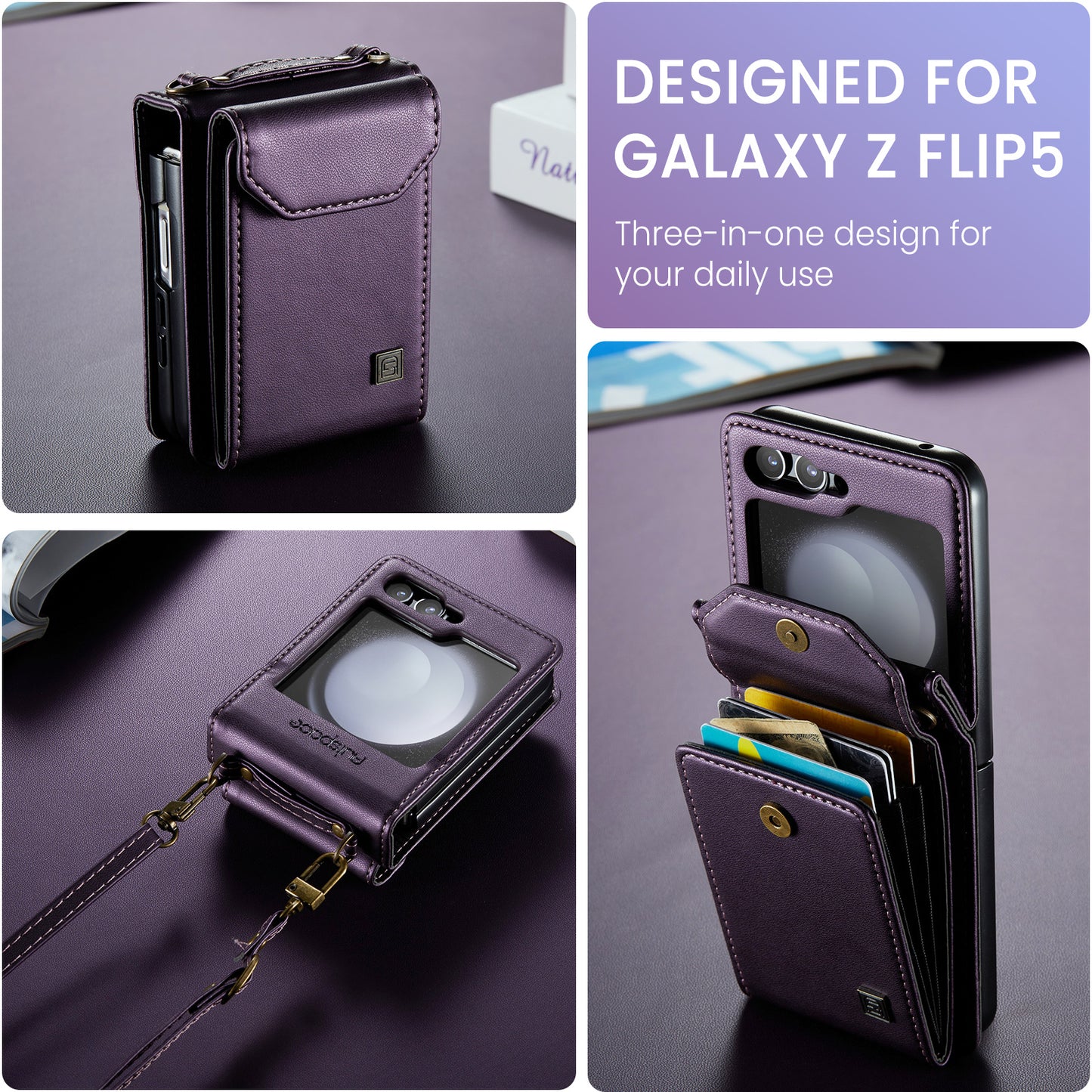 Organ Card Holder Galaxy Z Flip5 Case with Shoulder Strap