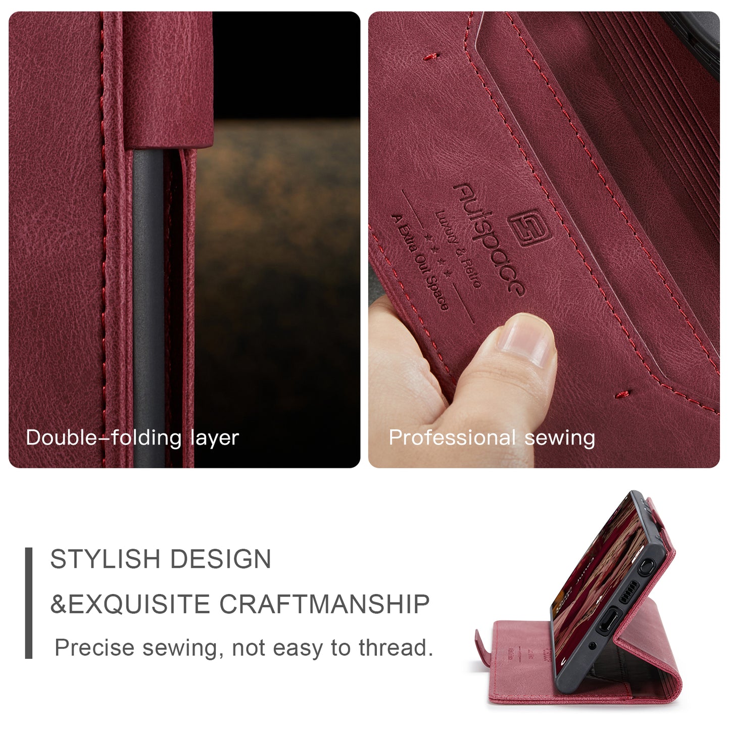 Luxury Retro Leather Galaxy Note10 Case Magnetic Buckle RFID