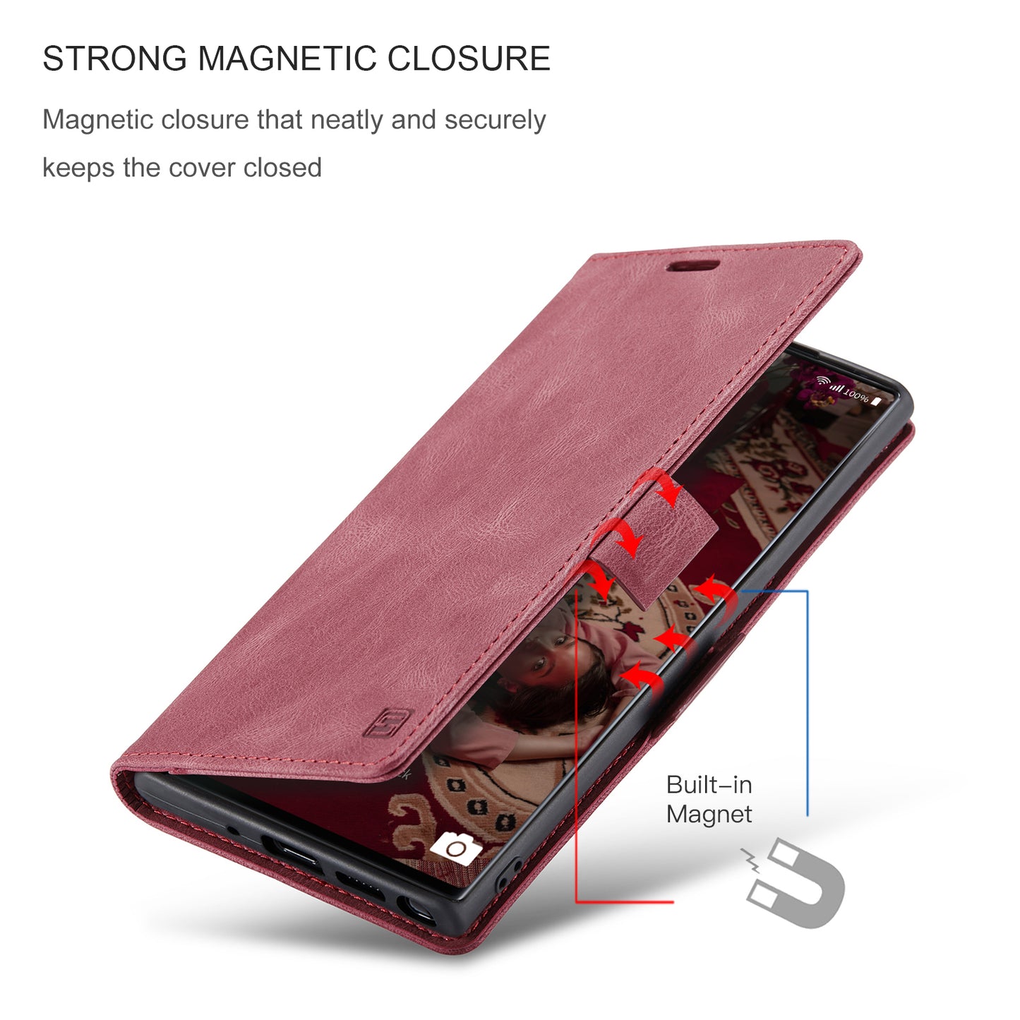 Luxury Retro Leather Galaxy Note10 Case Magnetic Buckle RFID