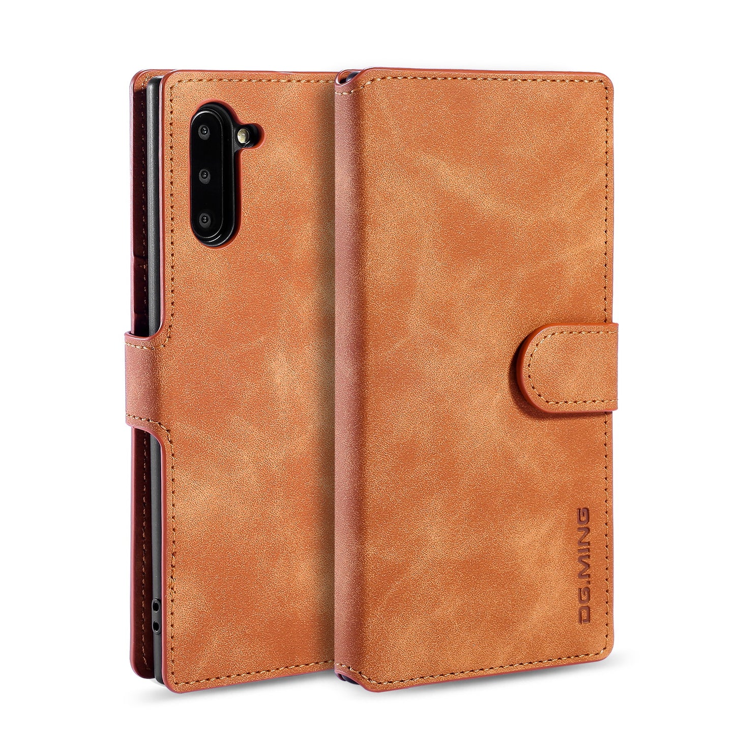 Retro Leather Edge Galaxy Note10 Case with Hand Strap