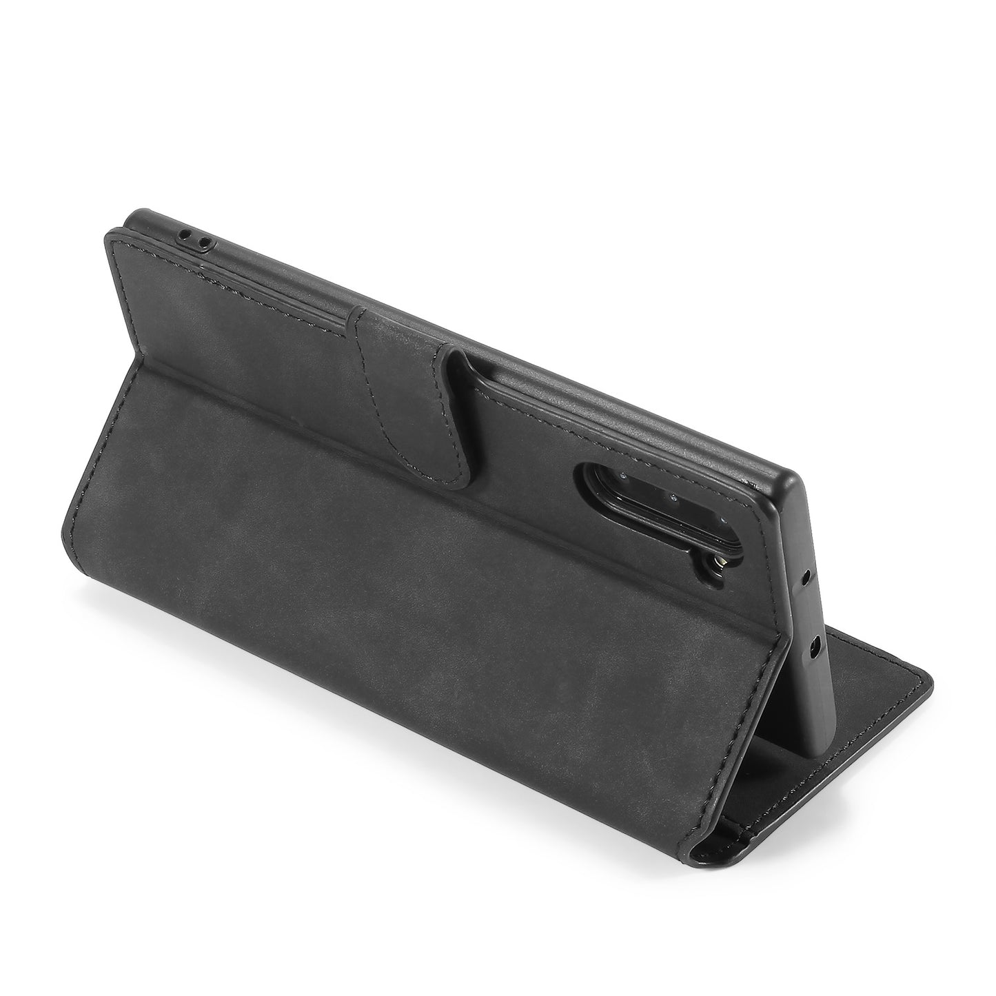 Retro Leather Edge Galaxy Note10 Case with Hand Strap