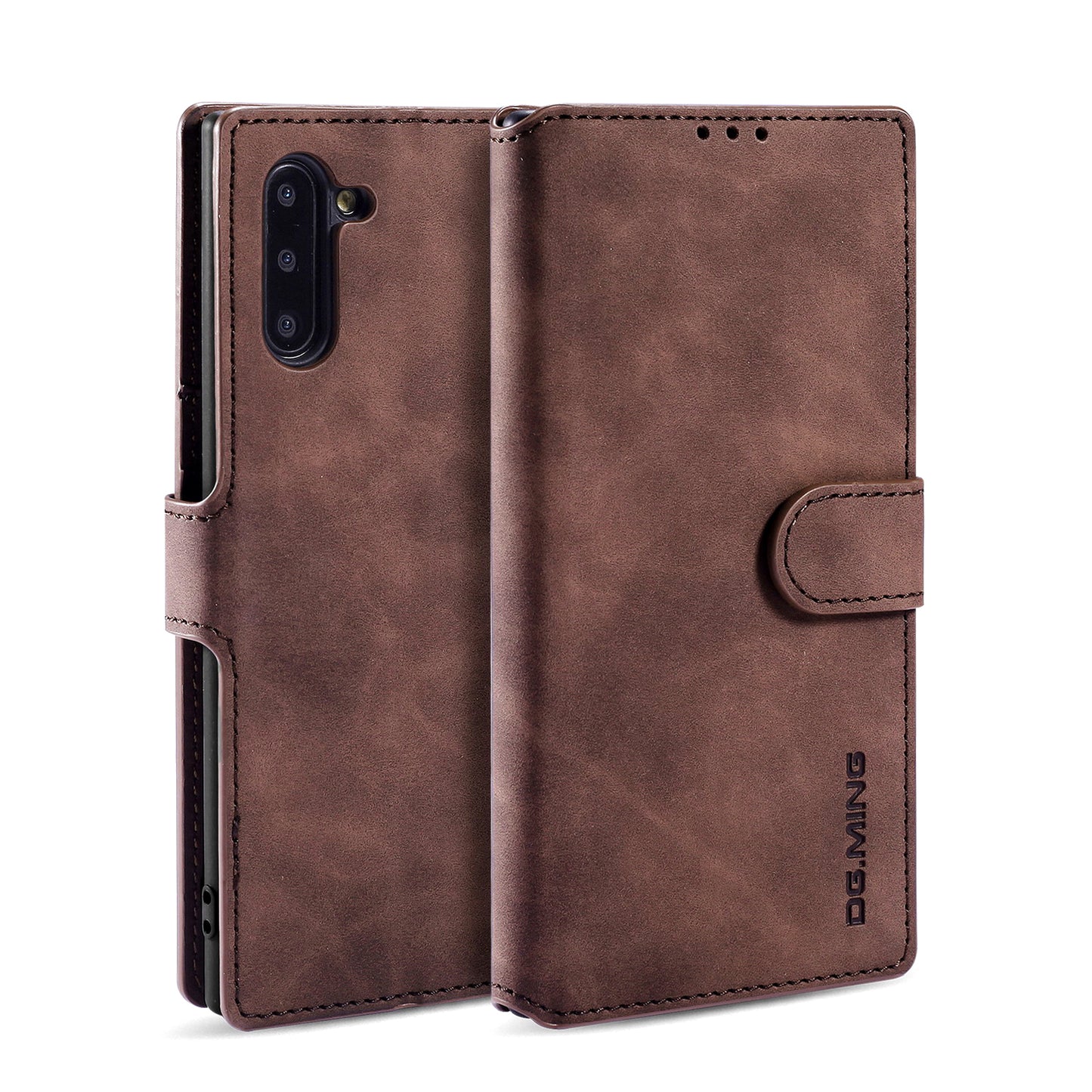 Retro Leather Edge Galaxy Note10 Case with Hand Strap