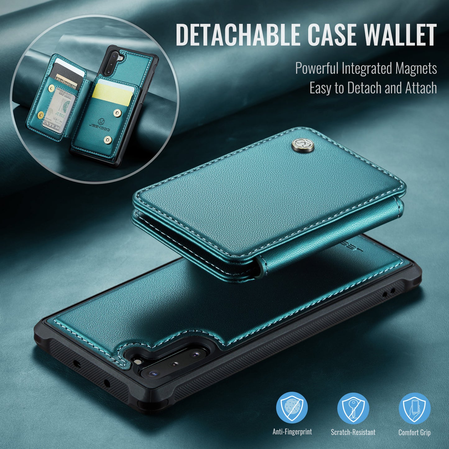 Magnetic Card Holder Galaxy Note10 Case Detachable RFID Blocking