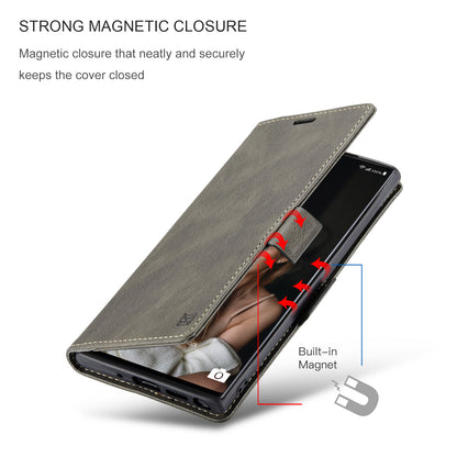 Luxury Retro Leather Galaxy Note10+ Case Magnetic Buckle RFID