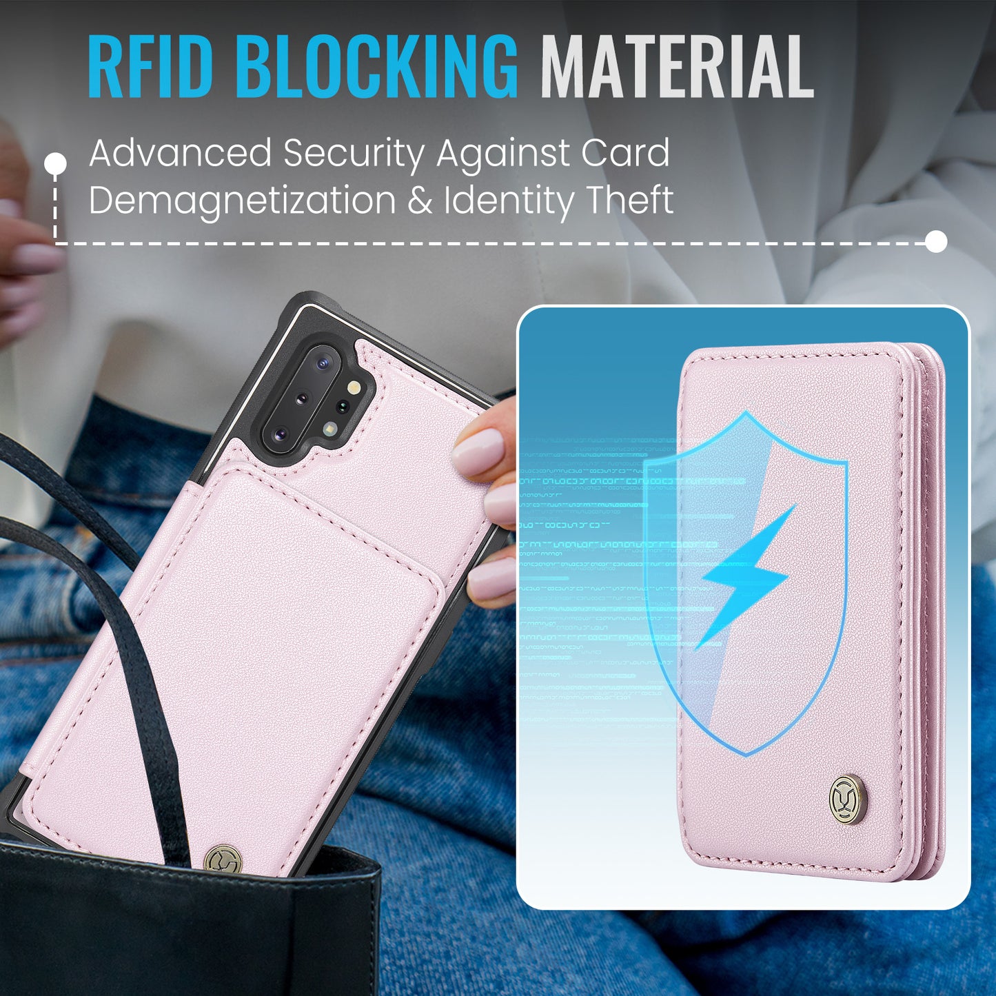 Magnetic Card Holder Galaxy Note10+ Case Detachable RFID Blocking