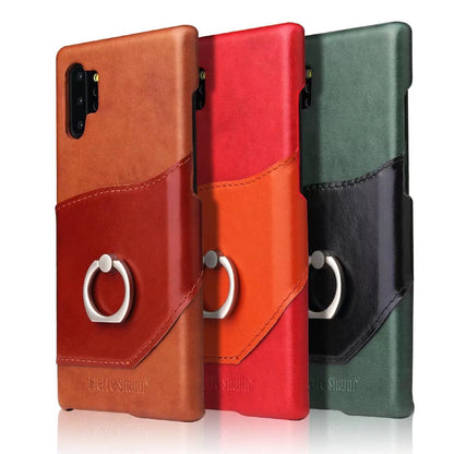 Knight Crow Genuine Leather Galaxy Note10+ Case Ring Holder