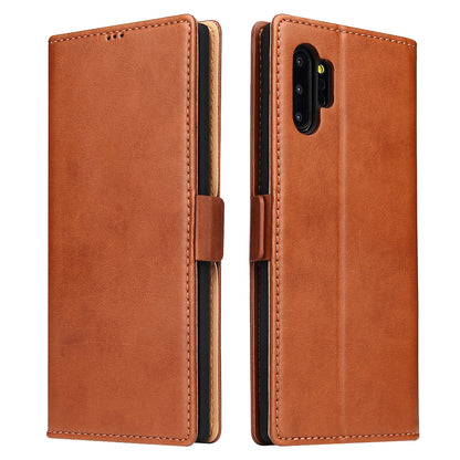 PU Leather Galaxy Note10+ Case Wallet Stand Texture Deluxe