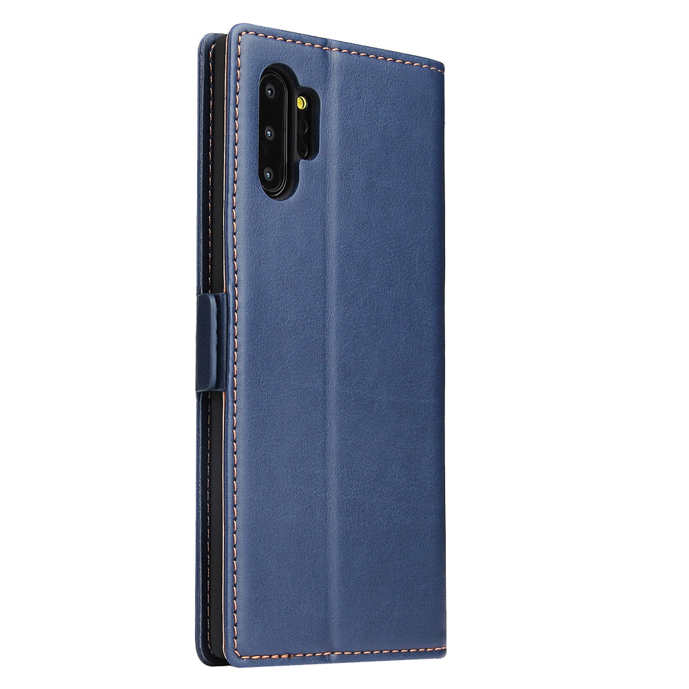 PU Leather Galaxy Note10+ Case Wallet Stand Texture Deluxe