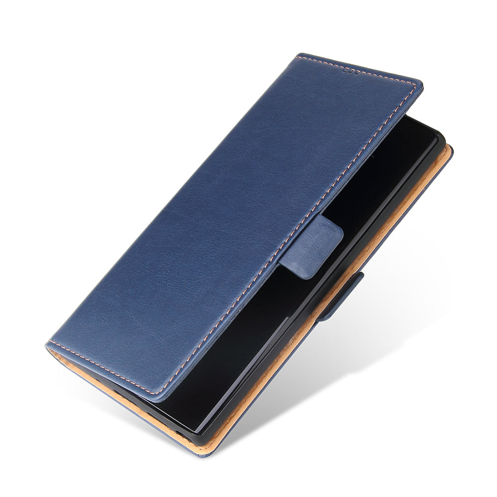 PU Leather Galaxy Note10+ Case Wallet Stand Texture Deluxe