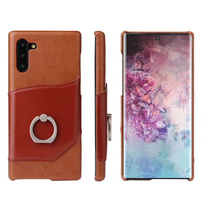 Knight Crow Genuine Leather Galaxy Note10 Case Ring Holder