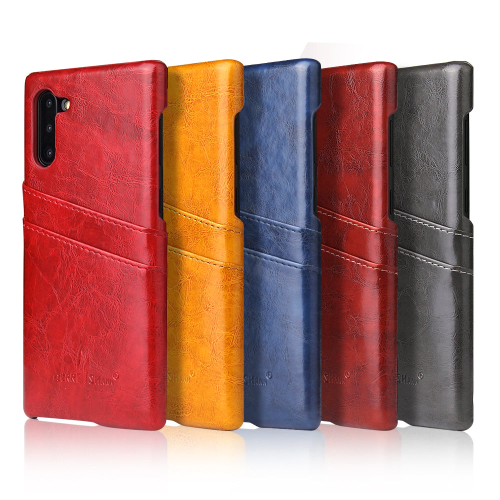 Oil Waxed Leather Card Holder Galaxy Note10+ Case Back