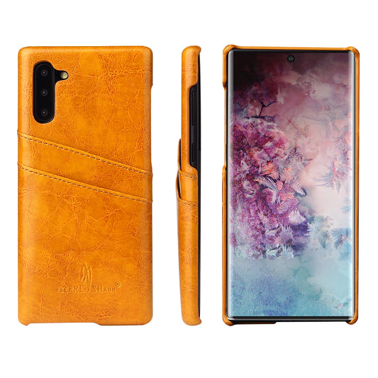 Oil Waxed Leather Card Holder Galaxy Note10+ Case Back