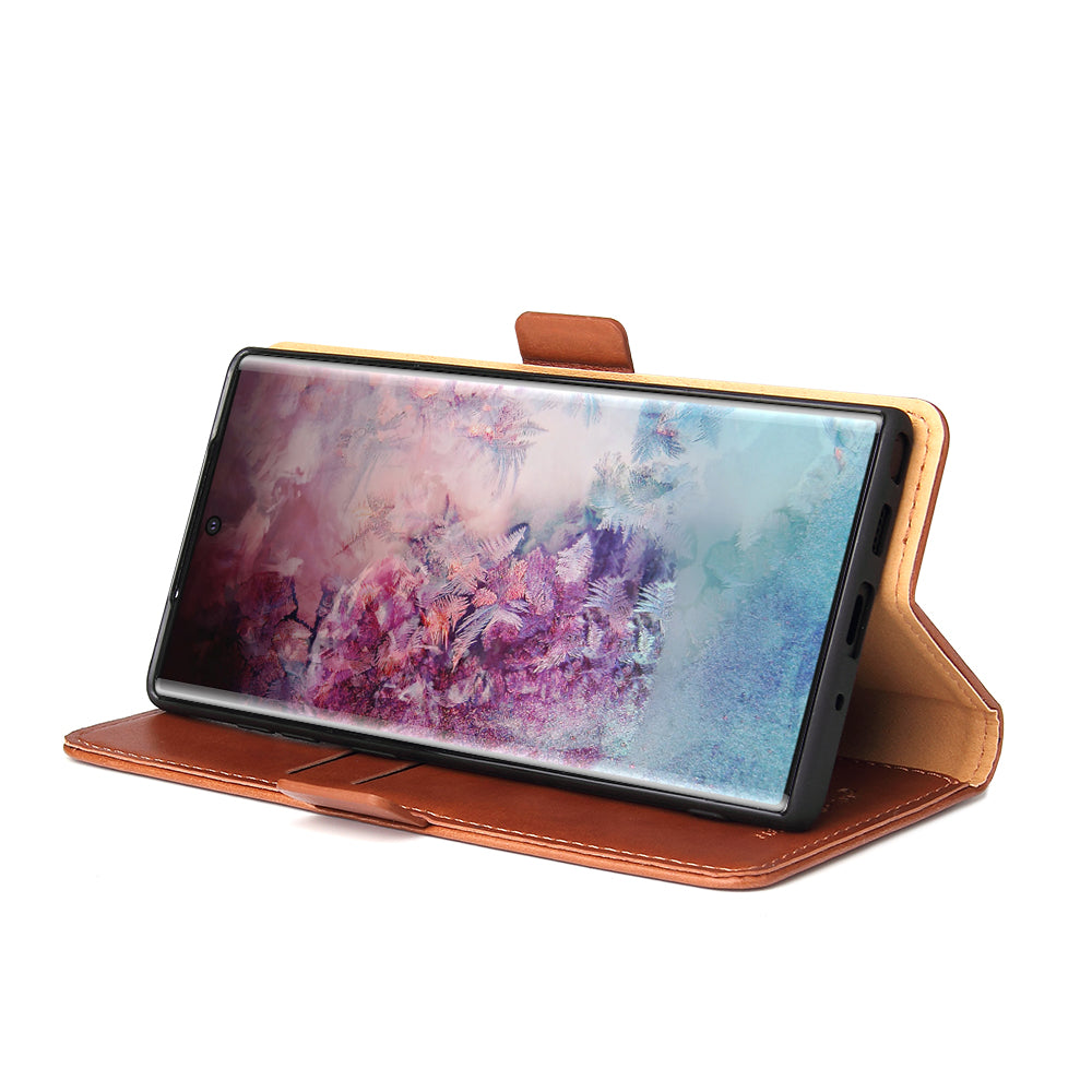 PU Leather Galaxy Note10 Case Wallet Stand Texture Deluxe