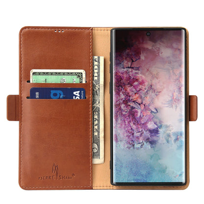 PU Leather Galaxy Note10 Case Wallet Stand Texture Deluxe