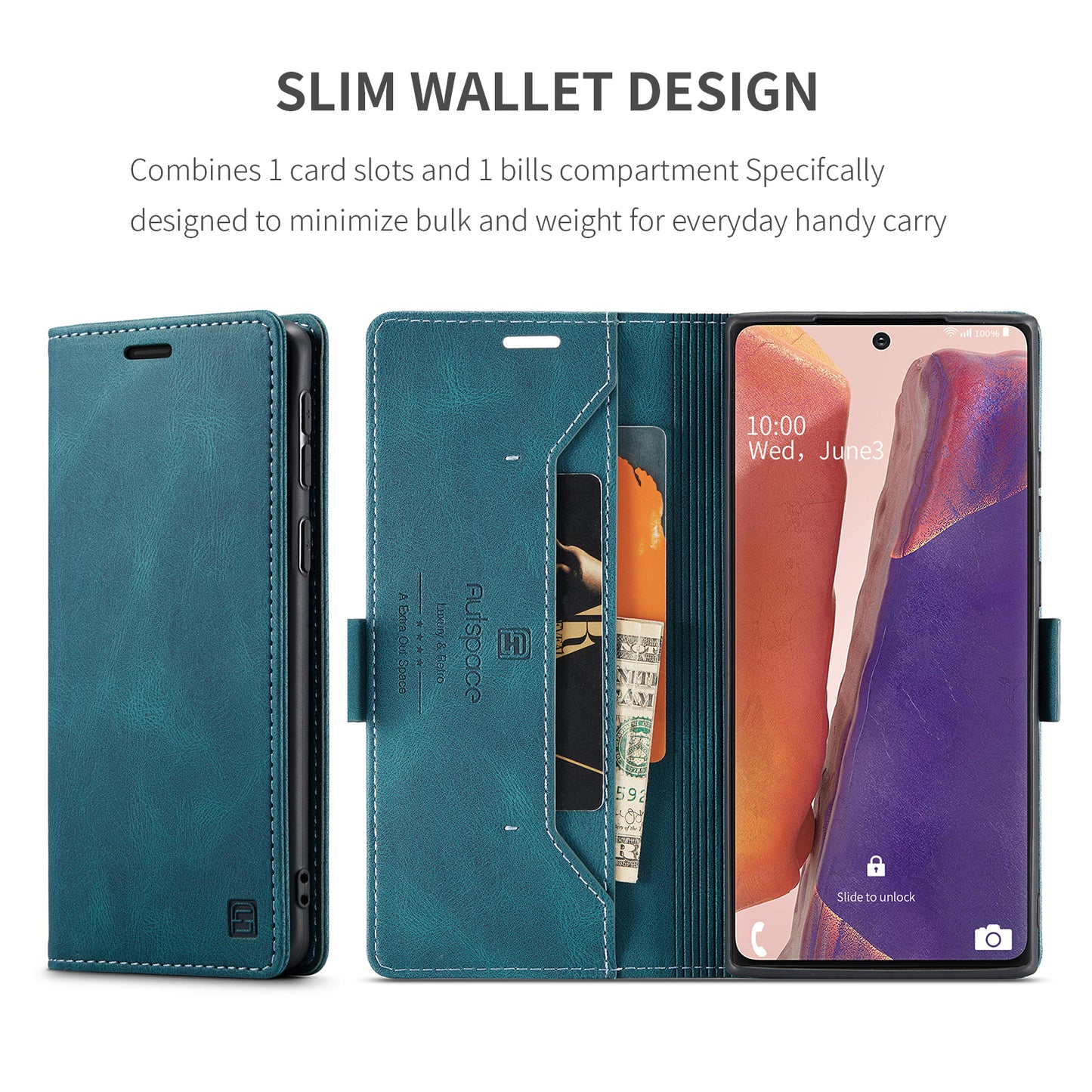 Luxury Retro Leather Galaxy Note20 Case Magnetic Buckle RFID