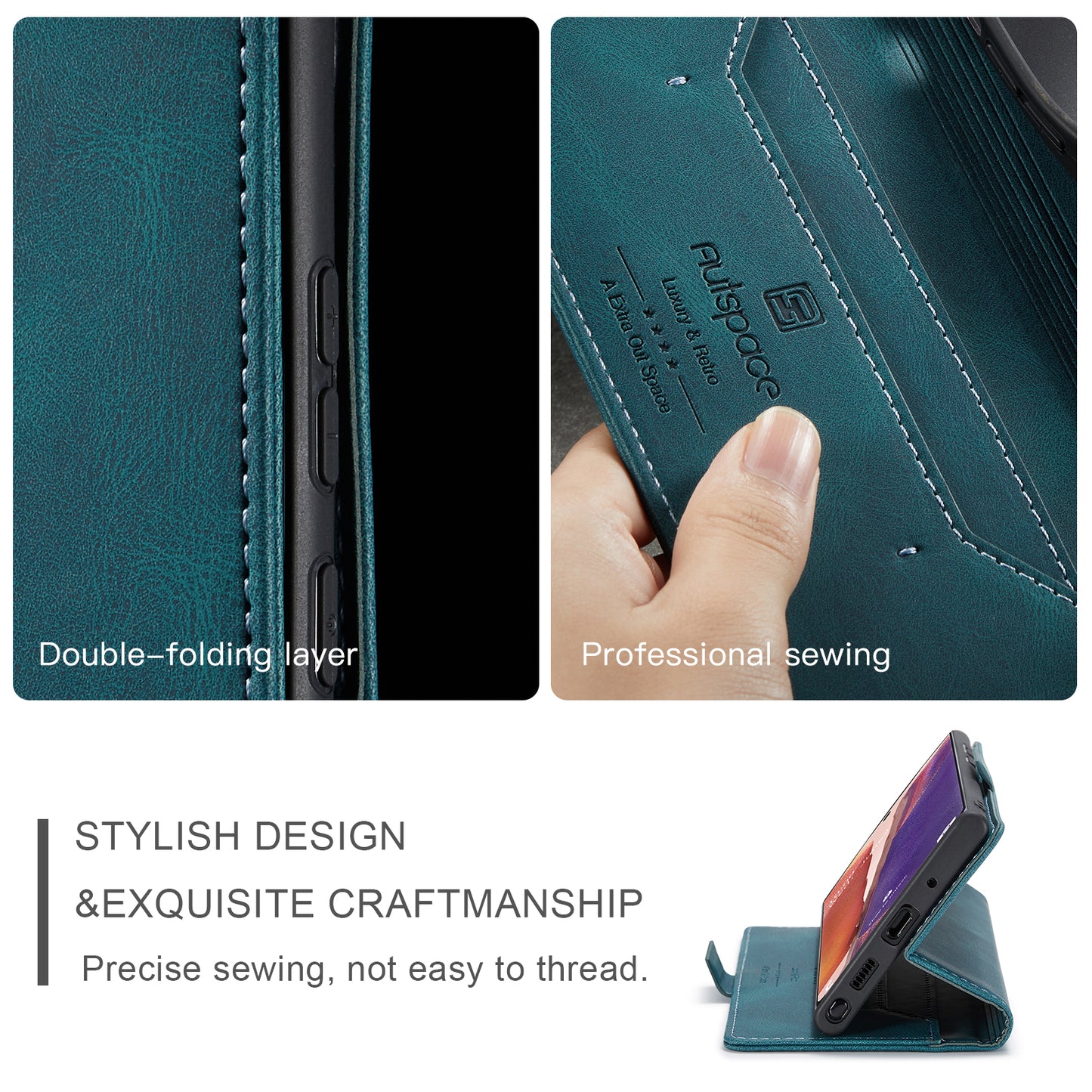 Luxury Retro Leather Galaxy Note20 Case Magnetic Buckle RFID