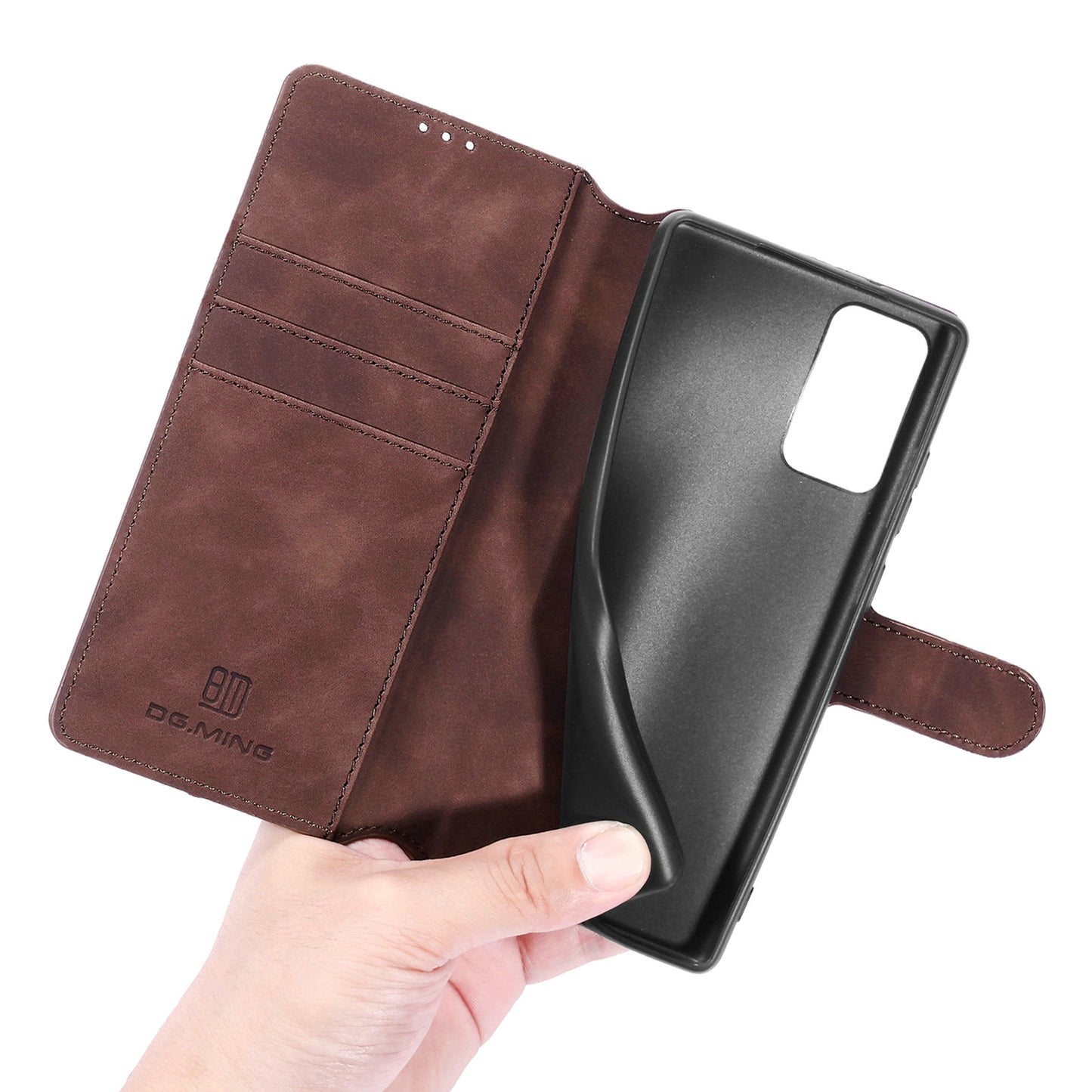 Retro Leather Edge Galaxy Note20 Case with Hand Strap