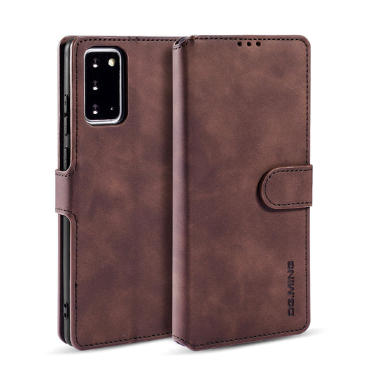 Retro Leather Edge Galaxy Note20 Case with Hand Strap