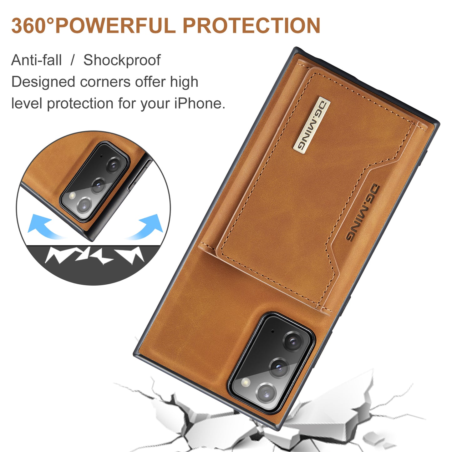 Retro Detachable Fold Card Holder Galaxy Note20 Case Magnetic Clip