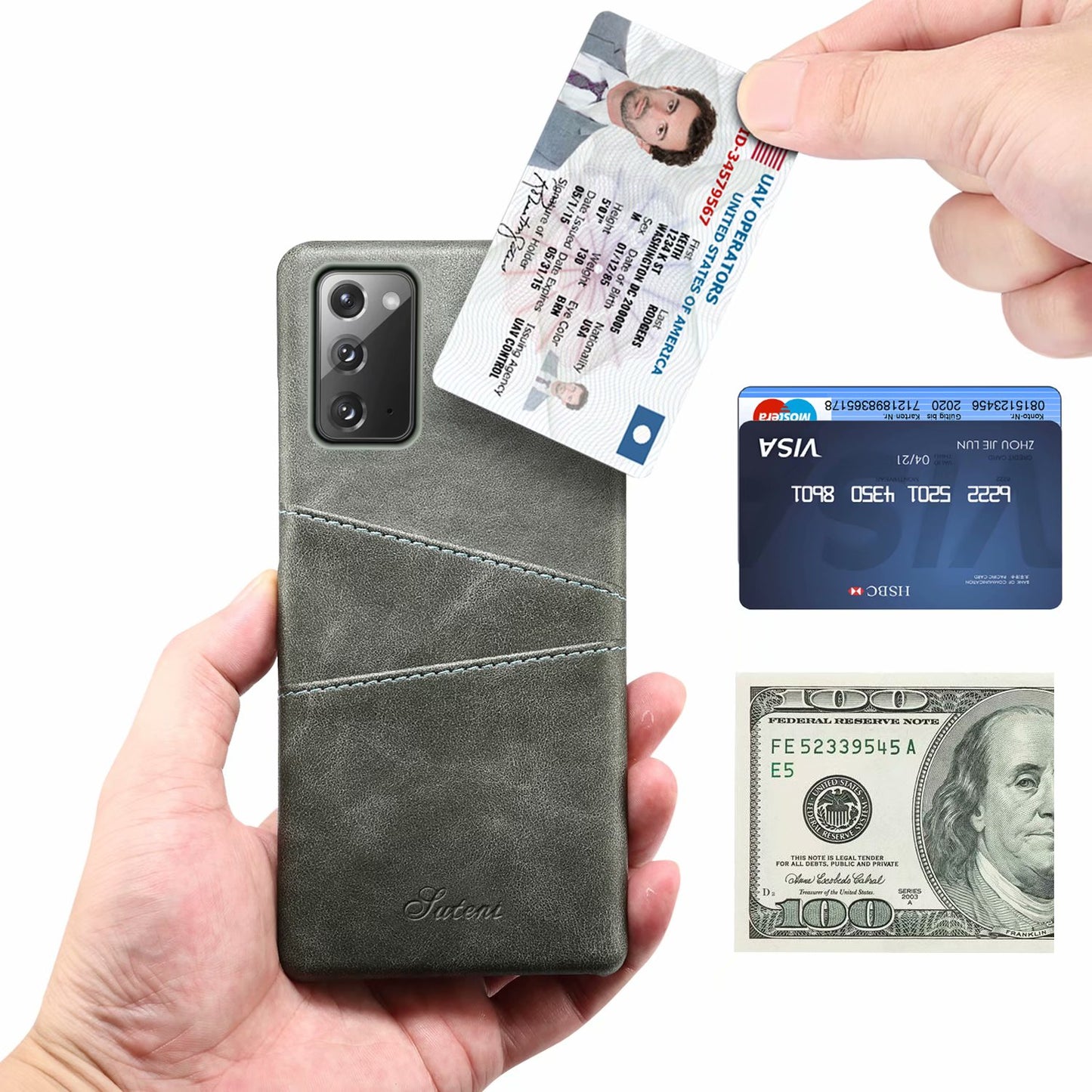 Clamshell Card Holder Galaxy Note20 Case Swipe RFID