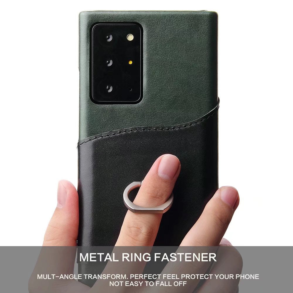 Knight Crow Genuine Leather Galaxy Note20 Ultra Case Ring Holder