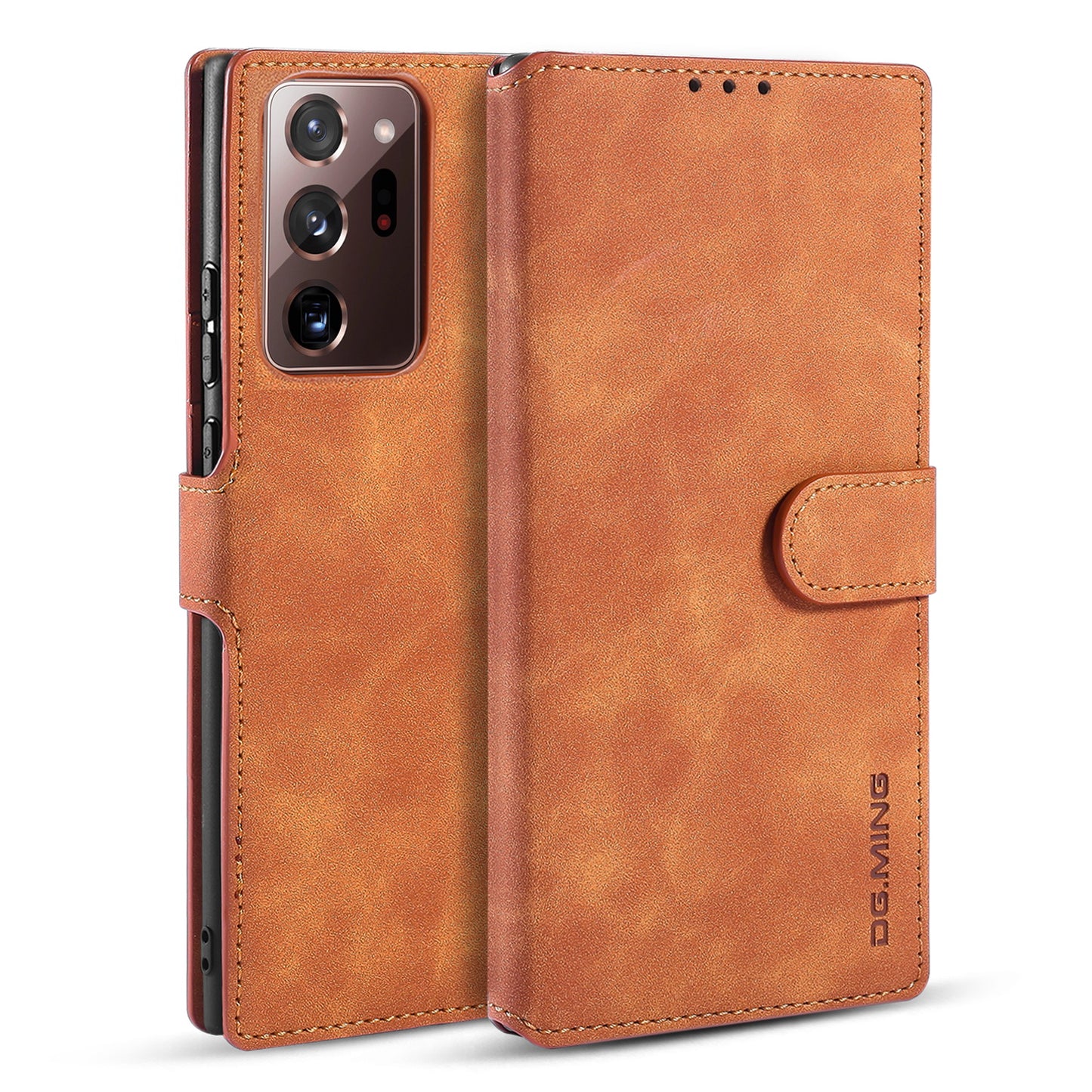 Retro Leather Edge Galaxy Note20 Ultra Case with Hand Strap