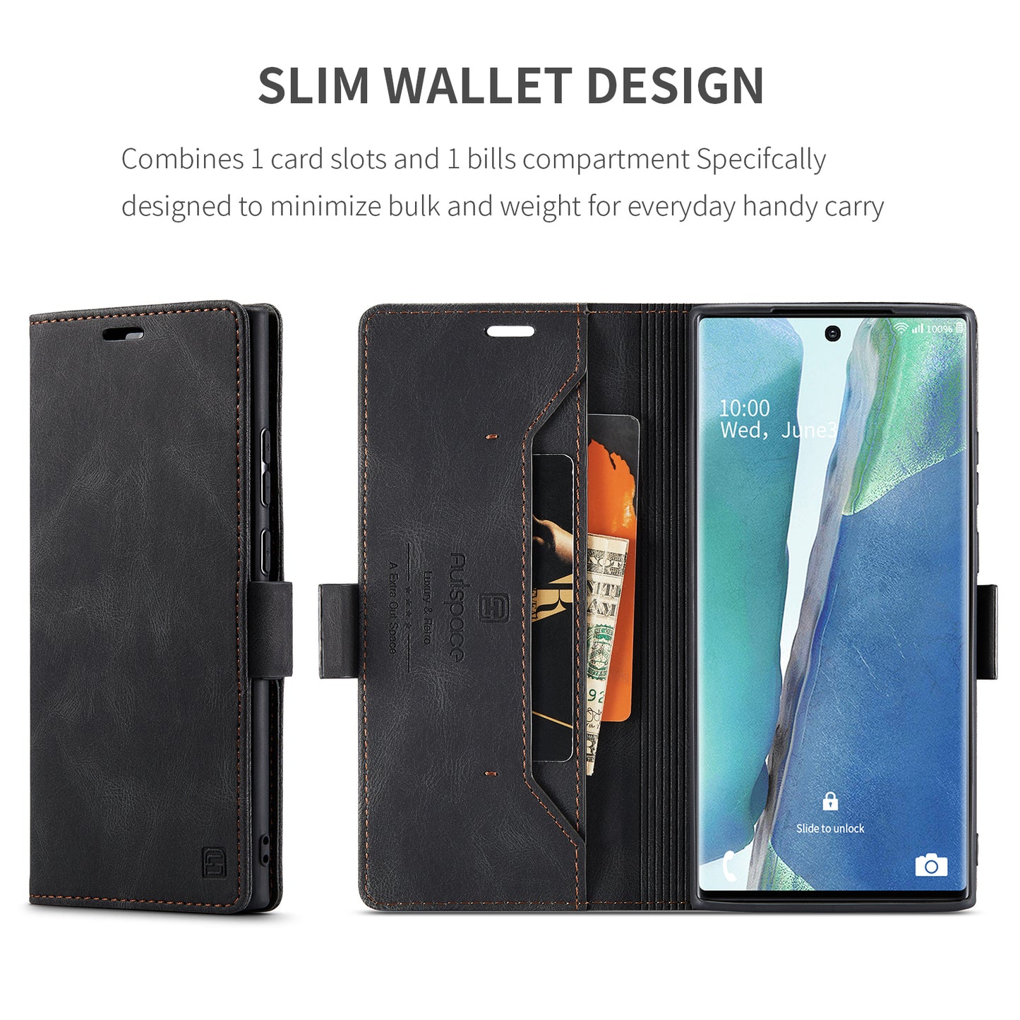 Luxury Retro Leather Galaxy Note20 Ultra Case Magnetic Buckle RFID