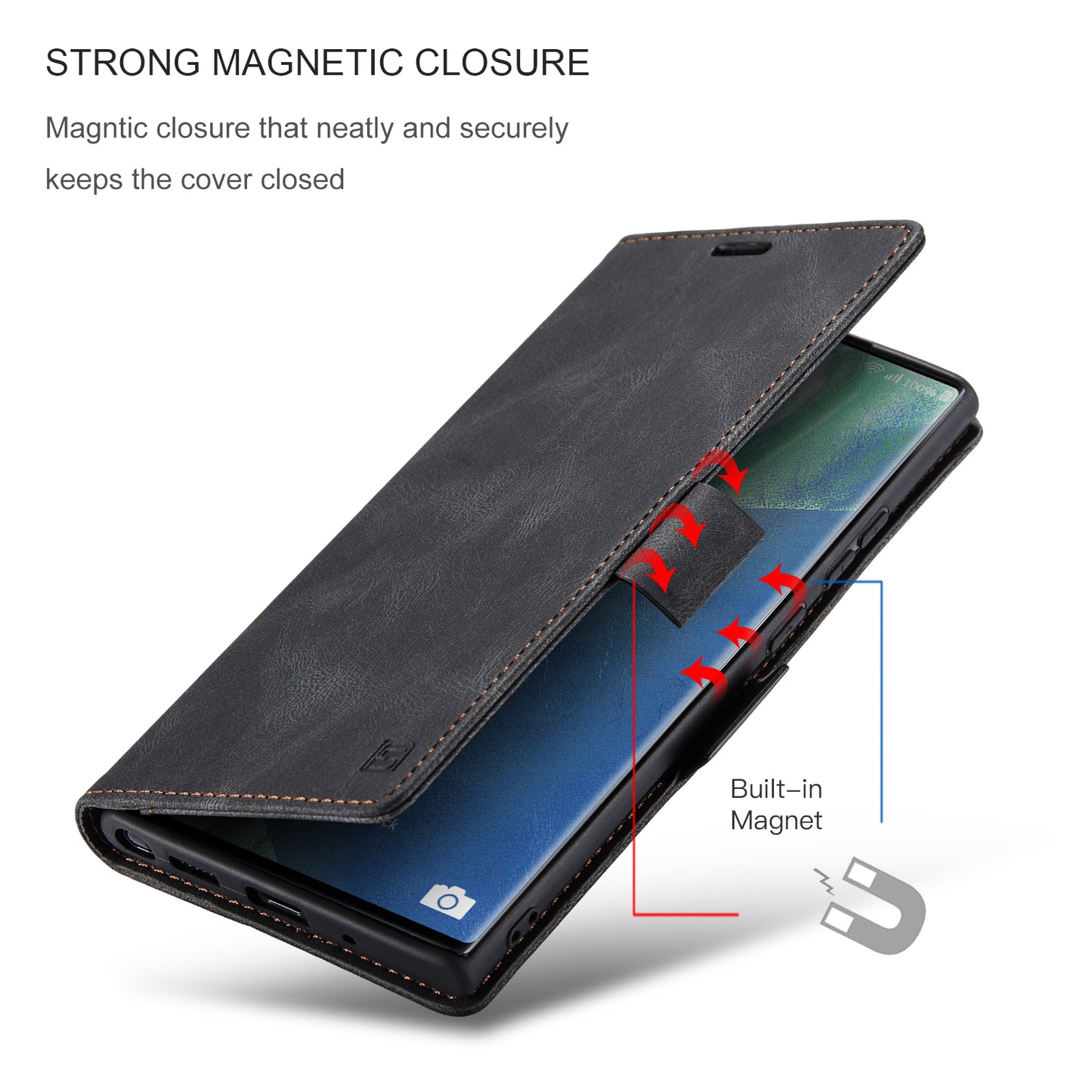 Luxury Retro Leather Galaxy Note20 Ultra Case Magnetic Buckle RFID